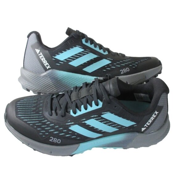 Adidas Women's Terrex Agravic Flow 2 Trail Running Shoes Black Blue Sizes NIB - Picture 2 of 5